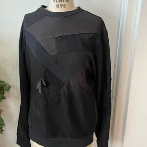 ZERO WASTE DANIEL black 'all-over reroll' sweatshirt  Size Medium
